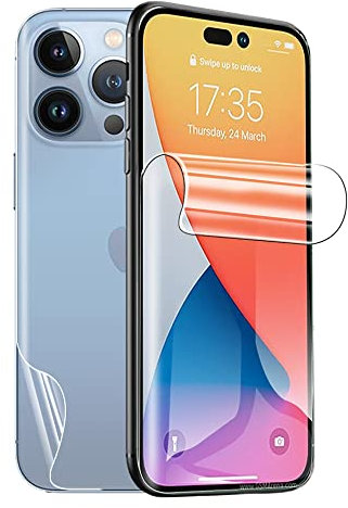 CUFEREDU 1 Set Pellicola Idrogel Anteriore e Posteriore per iPhone 13 Pro Max 6.7 Non Vetro temperato resistente alle esplosioni del film TPU flessibile della protezione dello schermo