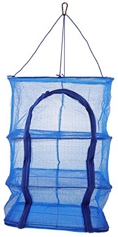 BUGUUYO foldable fish cage Drying Net Dryer food dehydrator drying rack food nets for outdoors Hanging Dry Net Dry Rack Net collapsible hangers Nylon Multi-layer Net meat Storage bags