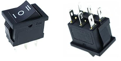 INTERRUTTORE RETTANGOLARE 3 FASI ON OFF ON 6A 250V KCD1 6pin 15x21mm switch 0 1