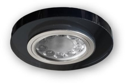1 x LED Glas Einbaustrahler schwarz CCT GU10 dimmbar S1370BK 5,5W 230V 2.4G LED unterstützt ZigBee und ist kompatibel mit Amazon Alexa und Philips Hue Smart Home