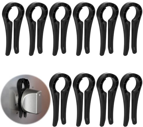 10pcs Gas Stove Knob Locks, Baby Proof Oven Knob Covers Portable Stove Locks Child Safety Stove Knob Safety Oven knob Protector Oven Knob Locks for Baby Pets Home Kitchen School Restaurants (Black)