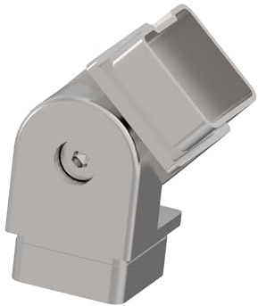 Sellon24 Edelstahl V2A Gelenkverbinder Vierkant Rohr 40x40 Profil flach 0-180 Grad Profil Geländer (A/4302-040)