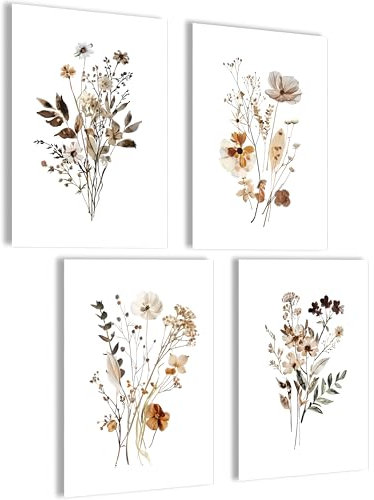 Boho Bilder Set Poster Boho Deko Set Bilder Wanddeko Abstrakte Bilder Poster Aesthetic Bilderset Yoga Wandbilder Wohnzimmer Blumen