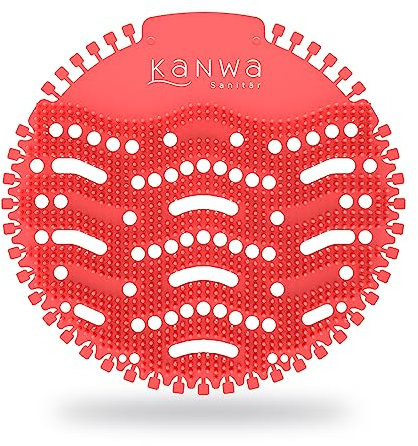 KANWA® Urinal-Sieb 90 Stück mit frischem Duft von Red Strawberry - Spritzschutz mit Urinkontrolle für alle gängigen Urinal, Pissoir und Badezimmer