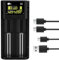 IMREN Caricabatterie 18650 Intelligente, Tester di Capacità di Scarica, Schermo LCD Automatico, 18650 2 A Caricatore Veloce per 18650 21700 20700 1,2 V Ni-MH Ni-CD AA AAA C Batterie (Cavo A-C/C-C)