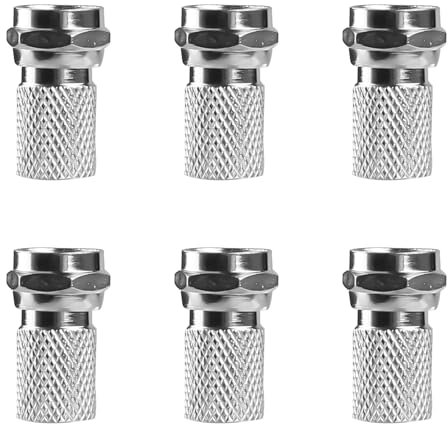 Thyonta 6 PCS Cable Connector Extruded F Head Cable TV Adapter RG6 Set Top Box Straight Plug Fractional f Head Coaxial Cable TV Line Home TV