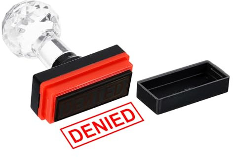 PATIKIL Abgelehnt Stempel Selbstfärbend, Rote Tinte Bürostempel Geschäftsstempel, Schwarz