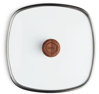 Woll Logic Sicherheitsglasdeckel, viereckig, 24 x 24 cm, mit Holzdeckelknopf