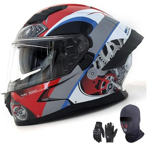 Modularer Helm Motorradhelm Herren Damen Klapphelm Jethelm mit Kinnschutz Integralhelm Scooter Roller Helm Helm Motorrad mit ECE DOT Zertifizierung 8,L59-60CM