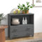 TJROO Vitrine mit Schubladen, 85 x 35 x 80 cm, Wohnzimmermöbel, Hochschrank, Aufbewahrungsschrank mit Schubladen, Vitrine, Eingangsbereich, Kiefer, MDF, dunkelgrau