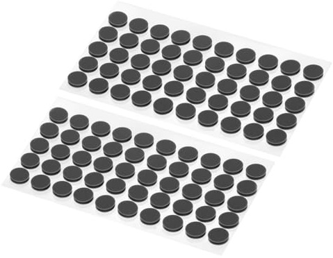 PATIKIL 0.39 Diameter Cabinet Door Bumpers, 100 Pcs Self Adhesive Sound Dampening Rubber Door Stoppers Cushion for Cupboard Drawers Funiture, Black