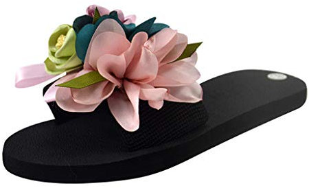 Generico Donna Spugna Estive Infradito Donna Sanitarie Non Slip Shoes Summer Flat Beach Sandals Women's Flower Bohemien Slippers Women's Slippers Bambina Bianche Flip Flop Bambina Mare Rosa (Pink, 36)