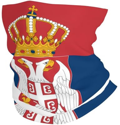 Multifunktionales Sport-Kopftuch. Kann als Schal, Maske, Piratenhut, Halstuch, Haarband, Stirnband, Flagge von Serbien verwendet werden, weiß, Einheitsgröße
