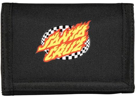 SANTA CRUZ Tri-Fold Wallet oval flame black, Schwarz , taglia unica tasca, Casual