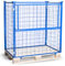 HHL Euro-Gitterbox mit klappe | Gitteraufsatzrahmen H1200 x B1200 x L800mm für aufbewahrung| Faltbarer Gitterrahmen für Euro-palette | Gitterbehälter aus Stahl | Gitterboxen für Holz, Lager | Blau
