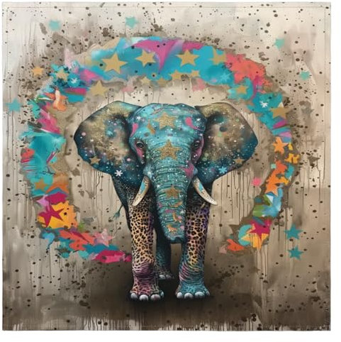 Elephant Leopard Print Cloth Napkins Set of 6 Washable Reusable Kitchen Dining Table Napkins for Home Dinner Wedding Banquet Banquet Party 50.8 x 50.8 cm