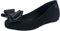 Women's Flat Bow Jelly Office Work School Slip On Comfy Ballerina Shoes (Black/Gold, UK Footwear Size System, Adult, Women, Numeric, Medium, 6)