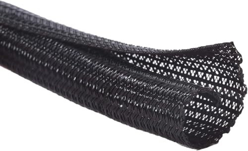 3m Cubre Cables - Organizador de Cables 19mm - Auto-Cierre Ocultar Cubre Cables para PC, Oficina, Automotriz, Recoge Cables - Protege al Perro y Gato de los Cables de Masticación (Negro)