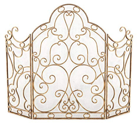 Fire Guard Screen Spark Guard 3 Panel Fold Spark Guard Heatilator Fireplace Screen Fireplace Cover Decorative Screen Baby Proof Fireplace Screen Metal Fireplace Screen -45.7×35.4in Yearn for