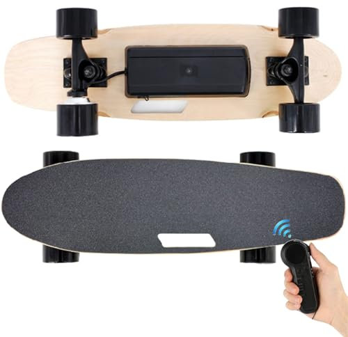 GAYAYAS Elektrisches Skateboard mit Fernbedienung, komplettes Skateboard aus Ahornholz, Longboard, rutschfestes Deck, wiederaufladbarer 2600-mAh-Akku, für Anfänger, Jugendliche und Erwachsene