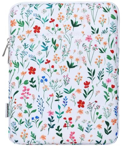 Dadanism 9-11 Inch Tablet Sleeve Bag Padded Carrying Case, Flowers | Fits iPad (A16) 11th Gen 11, iPad 10th Gen 10.9 Air 5/4, iPad Air M4/Pro 11, iPad 9/8/7th 10.2, Galaxy Tab A11+ Plus 11
