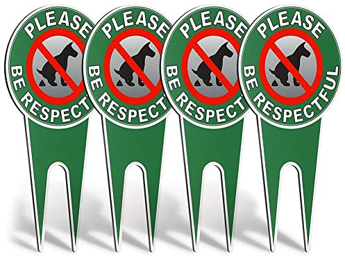 Correa 4 Pieces No Poop Dog Signs Please Be Respectful No Pooping Dog Lawn Signs No Dog Poop Yard Signs