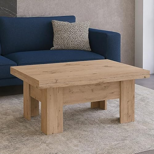 Modern Coffee Table ERYK Extendable 100 to 200 cm ABS Veneer - Artisan Oak