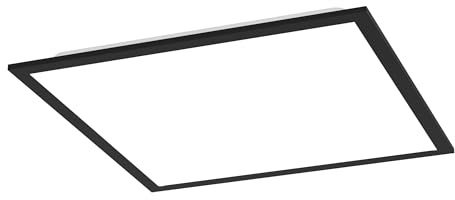 EGLO LED Panel Moradillo, Deckenleuchte flach, Deckenpanel mit Dip Switch | Deckenlampe warmweiß, neutralweiß, kaltweiß, Metall in Schwarz, 39 x 39 cm