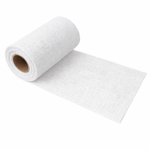 G.schmückt Tischläufer Leinenoptik, Tischband auf Rolle zuschneidbar, Festliche Tischdeko Tischdecke für Hochzeit, Kommunion & Geburtstag (Weiß 10m x 15cm)