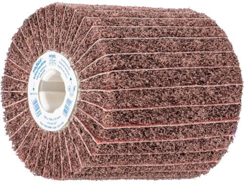 PFERD POLINOX Schleifwalze PNZ | 100 x 100 mm, Keilnut 19 mm, Korund A80, Mittel | 44641108 – für ein gröberes Schliffbild