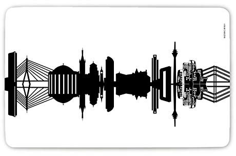 44spaces Original Düsseldorf Frühstücksbrettchen Skyline Design-Brett aus Melamin, spülmaschinenfest, 23,5x14,5cm