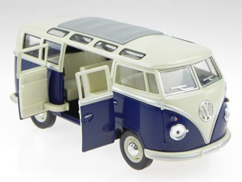 VW T1 Samba 1962 blau Modellauto 7005 Kinsmart 1:24