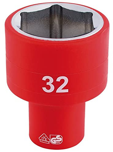 Draper 32017 1/2-Inch Square Drive Fully Insulated VDE Socket, 32 mm Size