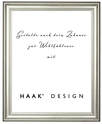 HaakDesign Bilderrahmen mit entspiegeltem Acrylglas (Antireflex) Barockrahmen Luna 70x100cm Silber Antik