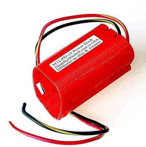 M12 Holder for Milwaukee Battery Mount Wired 14AWG Power Your DIY, Robot, e-Bike, Lights, Tools PN M12-PD-14