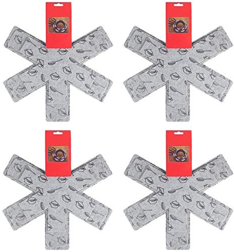 Acronde 12PCS Pot & Pan Protectors Cookware Protector Set Divider Pads to Prevent Scratching, Separate and Marring, 3 Sizes-15/14/10 Diameter