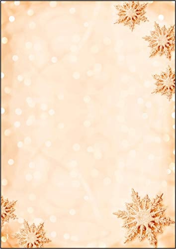 Sigel DP234 Briefpapier Weihnachten A4 mit goldenen Schneeflocken, 90g, 100 Blatt Golden Snowflakes, Weihnachtsbriefpapier aus nachhaltigem Papier