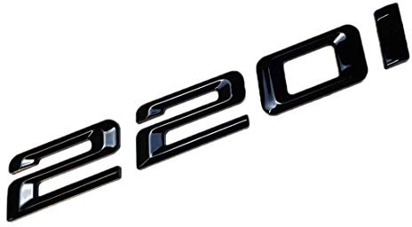 MCK Auto - 220i schwarzes glänzendes Logo hinten Emblem Tuning für F22 F45 F46 HB4L3