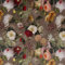 Samtstoff Dekostoff Samt Digitaldruck Vintage Rosen Blumen braun 1,40m