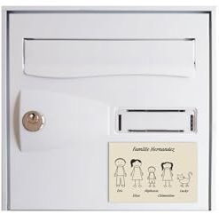 DECOHO - Plaque de Maison personnalisée Family - Plaque boîte aux Lettres Plastique Beige - 5 Membres, Gravure Laser, 12x8 cm, adhésif 3M - Beige