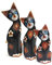 Purity Style Katzengeschenk, Holz, Fair Trade, handgeschnitzt, Set mit 3 bemalten Katzen, 26 cm, 19 cm und 14 cm hoch