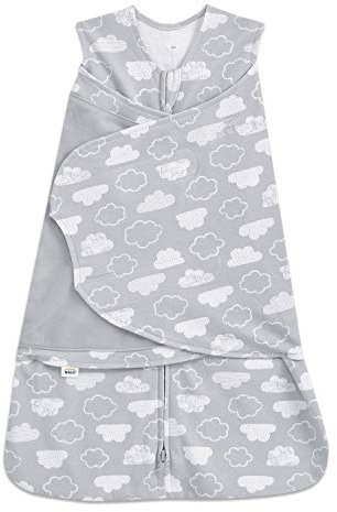 HALO 100% Cotton Sleepsack Swaddle, 3-Way Adjustable Wearable Blanket, TOG 1.5, Clouds, Newborn, 0-3 Months