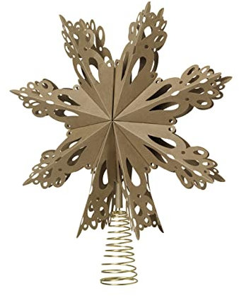 Broste Copenhagen Christbaumspitze Christmas Star aus Papier in der Farbe Natural Braun, 30cm, 70080347