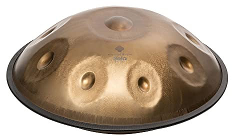 SELA Unity Handpan C# Kurd (432 Hz) I Handmade Premium Qualität - geeignet für Anfänger & Profis I Edelstahl-Percussion-Instrument - inkl. gepolsterter Tasche I Pantam SE 215 Stainless Steel Gold