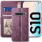 YATWIN Compatible with Samsung Galaxy S10 Case, Flip Wallet Leather Case with Card Slot and Shockproof Function Kickstand Phone Cases Cover for Samsung S10 - Wine Red