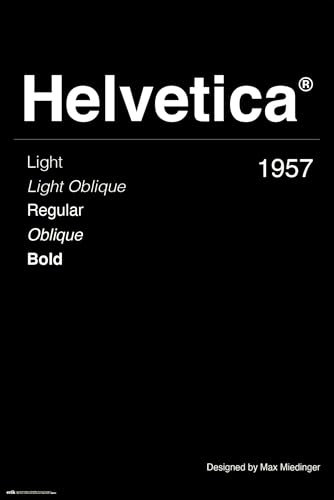 Grupo Erik Helvetica Poster - Kunstdruck - Deko Wohnzimmer oder Deko Schlafzimmer - Kunstdruck - Deko Wohnzimmer - Größe : 61 x 92