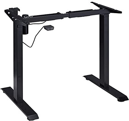 Relaxdays Tischgestell höhenverstellbar, elektrisch, ausziehbar, 71-121 cm, Gestell für Schreibtisch, Stahl, schwarz