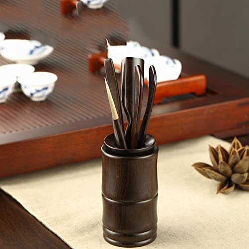 Ensemble de thé chinois Cha Dao 6 pièces Ensemble de thé en ébène Accessoires de thé Kung Fu Ustensiles de cérémonie du thé -par défaut