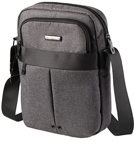 fixbag FB1446164 - Fahrrad-Umhängetasche mit Klickfix Adapterplatte + Caddy Adapter, Tragetasche mit Tablet PC-Fach, Schultertasche aus Polyester, Tasche ca. 29 x 21 x 5 cm, Grau