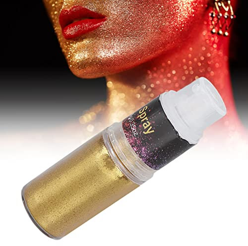 Paillettes Spray Éclat doré, spray poudre scintillante pour maquillage, paillettes ultra-fines pour art nail en résine, visage et corps